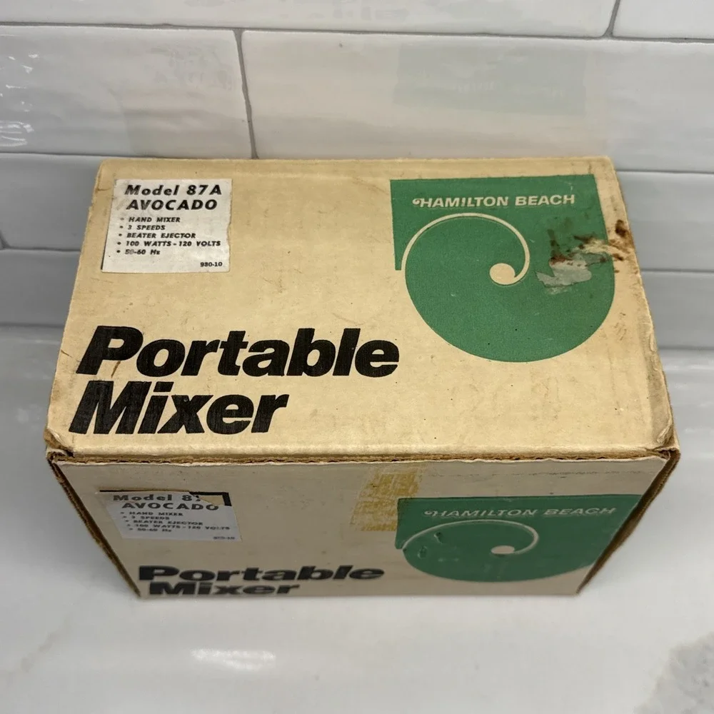 Vintage Hamilton Beach Scovill Portable Mixer Model 87A Avocado Green - Tested